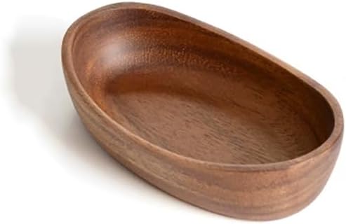 MIYUNO 天然素材 長皿 木製 トレイ お盆 オーバルトレー アカシア ブラウン 付出皿 寿司皿 和食盛り皿 ボート型 エレガントデザイン レストラン お皿 小皿 豆皿 胡桃色 ホームパーティーに最適 業務用 お洒落 おしゃれ