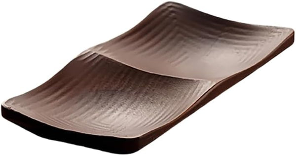 MIYUNO トレー 木製 茶席 仕切り お盆 おぼん 長方形 トレイ 小物入れ 茶道具 茶托 おしゃれ 盛器 ガラス皿 小物入れ 茶道具 お皿 小皿 豆皿 ドライフルーツ 胡桃色 竹製 ティートレー 中国茶器 急須置き お洒落 おしゃれ