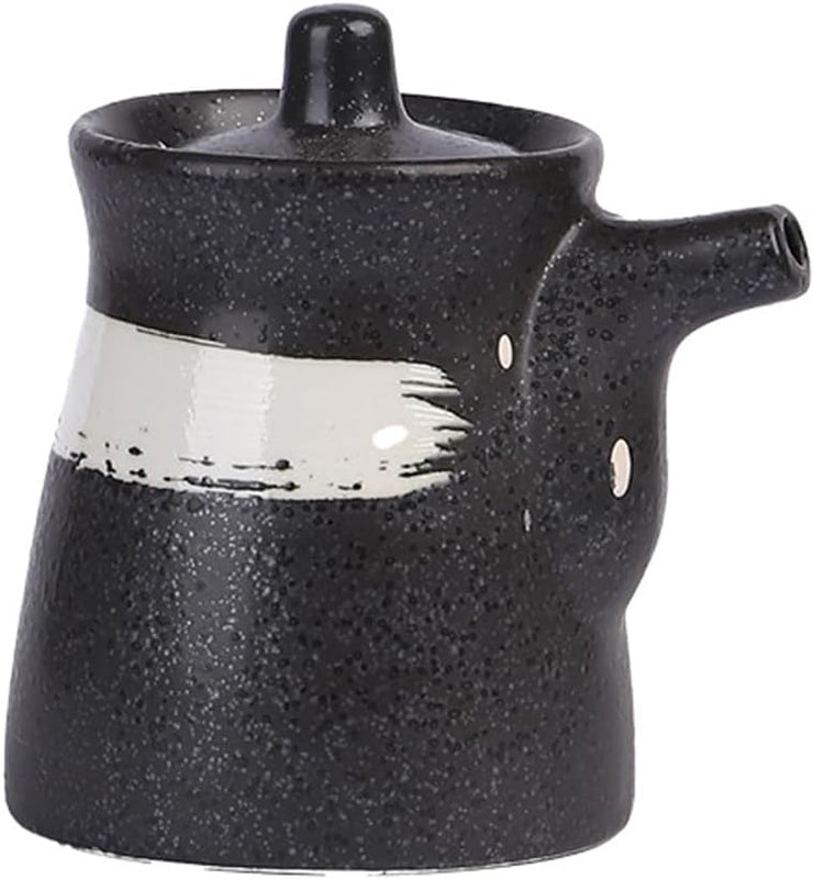 MIYUNO 陶器 醤油 醤油差し 陶器製 和風 ソース 調味料入れ しょうゆ差し おしゃれ ドレッシング ボトル 調味料ポット 和食器 料理 酢 油入れ オイル容器 料理用 サラダ 高温耐性 漏れ防止 200ml 食卓用 刺身 ラーメン プレゼント カラー4