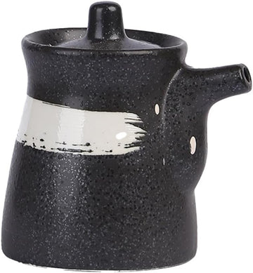 MIYUNO 陶器 醤油 醤油差し 陶器製 和風 ソース 調味料入れ しょうゆ差し おしゃれ ドレッシング ボトル 調味料ポット 和食器 料理 酢 油入れ オイル容器 料理用 サラダ 高温耐性 漏れ防止 200ml 食卓用 刺身 ラーメン プレゼント カラー4