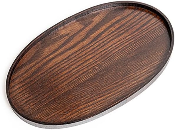 MIYUNO トレー 木製 茶席 お盆 半月形 半月盆 おぼん 天然木 トレイ ガラス 小物入れ 茶道具 茶托 おしゃれ 盛器 ガラス皿 小物入れ 茶道具 お皿 小皿 豆皿 胡桃色 カフェトレー ティートレー 中国茶器 急須置き お洒落 おしゃれ YUETO