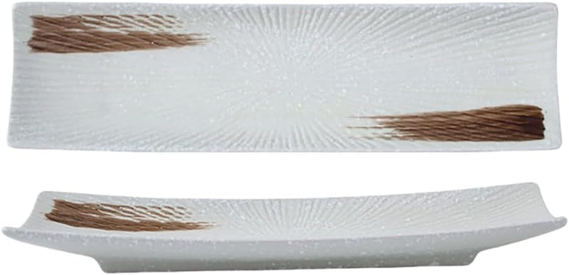 長角皿 2枚セット 29.7×8cm お皿セット すし 焼き物皿 魚 皿 刺身皿 焼き魚皿 寿司皿 長皿 長方形 プレート 食器 レストラン 居酒屋 和風 おしゃれ