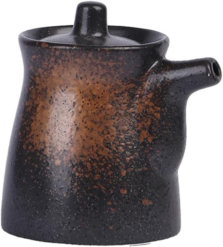 MIYUNO 陶器 醤油 醤油差し 陶器製 和風 ソース 調味料入れ しょうゆ差し おしゃれ ドレッシング ボトル 調味料ポット 和食器 料理 酢 油入れ オイル容器 料理用 サラダ 高温耐性 漏れ防止 200ml 食卓用 刺身 ラーメン プレゼント カラー4