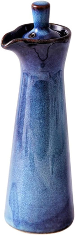 MIYUNO 陶器 醤油 醤油差し 陶器製 和食器 和風 ソース 調味料入れ しょうゆ差し おしゃれ ドレッシング ボトル 調味料ポット 料理 酢 油入れ オイル容器 料理用 サラダ 高温耐性 漏れ防止 120ml 食卓用 刺身 ラーメン プレゼント ブルー