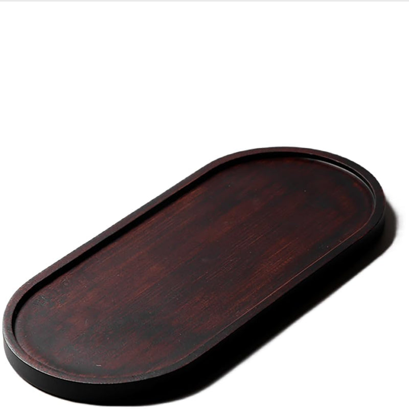 MIYUNO トレー 竹製 茶席 お盆 おぼん 方形 トレイ 小物入れ 茶道具 茶托 おしゃれ 盛器 小物入れ 茶道具 お皿 小皿 豆皿 胡桃色 カフェトレー ティートレー 中国茶器 急須置き お洒落 おしゃれ