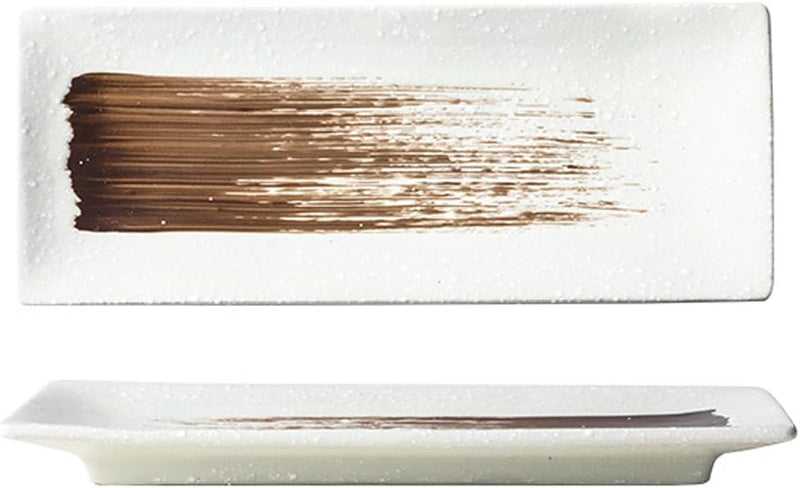 MIYUNNO 焼物皿 刺身皿 陶器 和食器 長皿 磁器 皿 角皿 焼き魚皿 焼き物皿 魚料理 レストラン 居酒屋 和風 おしゃれ 電子レンジ 食洗機対応 食器 お皿セット 5枚セット カラー1 26.5x10.5x2.4cm