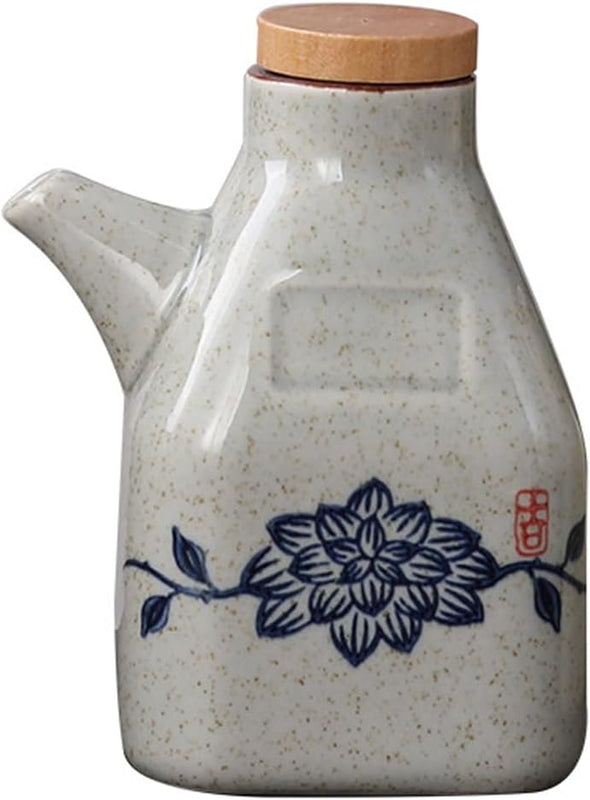 MIYUNO 醤油差し 陶器 調味料入れ しょうゆ差し 醤油 ソース おしゃれ 陶器製 和風 ドレッシング ボトル 調味料ポット 和食器 料理 酢 油入れ オイル容器 料理用 サラダ 高温耐性 漏れ防止 食卓用 刺身 ラーメン プレゼント 350ml カラー2