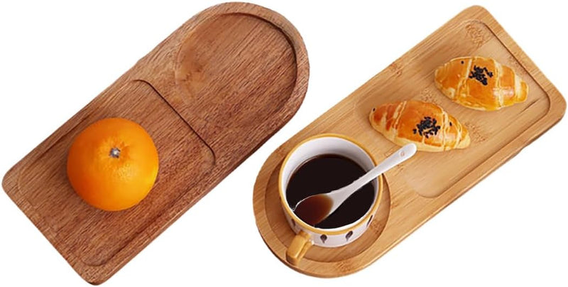 MIYUNO トレー コースター 2個セット 丸型 仕切り 木製 茶席 お盆 天然木 トレイ ガラス 小物入れ 茶道具 茶托 おしゃれ 盛器 ガラス皿 小物入れ 茶道具 お皿 小皿 豆皿 胡桃色 カフェトレー ティートレー 中国茶器 急須置き お洒落 朝食 カフェス デザート スナックアフタヌーンティー おしゃれ