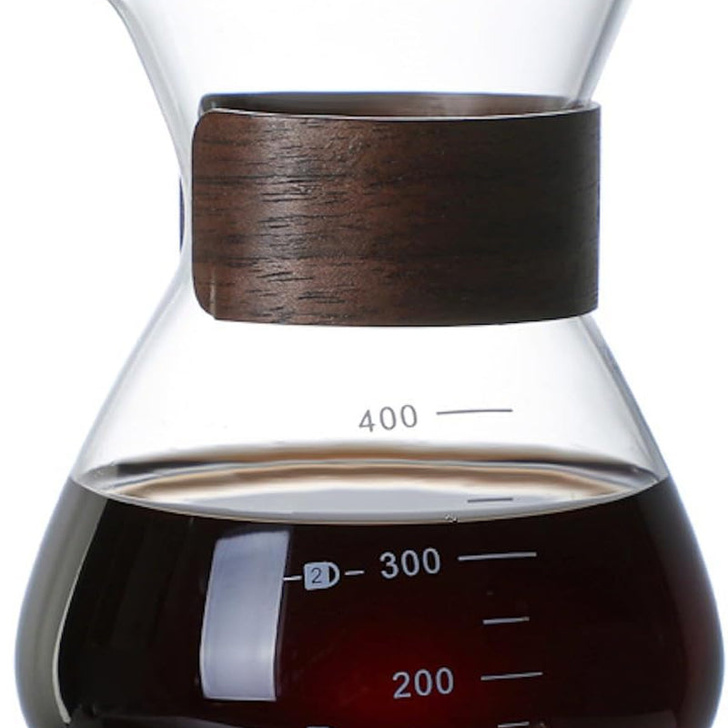 コーヒーサーバー 割れない 400ml 高ホウ素シリカガラス材料 目盛付き 直火対応 コーヒーポット 透明 電子レンジ 食洗機対応 コーヒー用品 使いやすい 洗いやすい 多用途 家用 喫茶店 1~3杯用