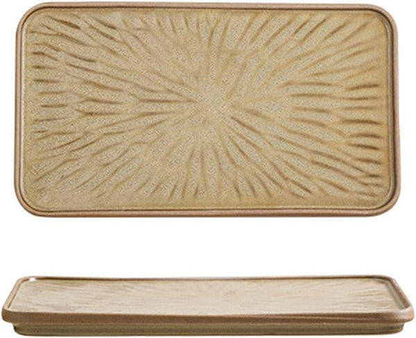 MIYUNNO 焼き物皿 和食器 刺身皿 陶器 長皿 磁器 皿 角皿 焼物皿 焼き魚皿 魚料理 レストラン 居酒屋 和風 おしゃれ 電子レンジ 食洗機対応 食器 お皿セット 1枚 カラー2 25.5x14x1.6cm