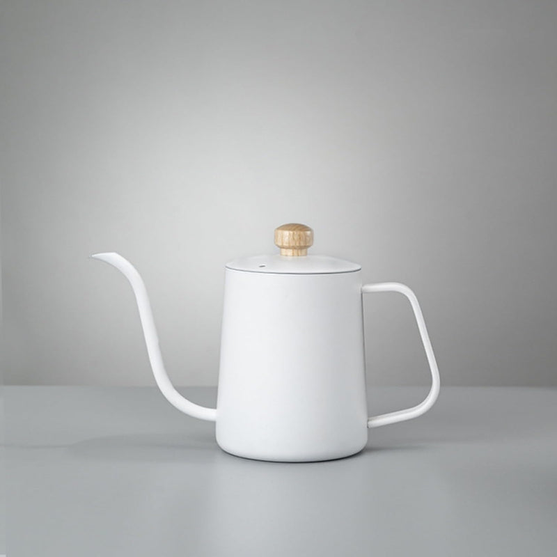 コーヒー ケトル 細口 コーヒーポット ドリップケトル 直火 ih対応 v60 ミニ 小型 目盛り ステンレス製 クルミ材ハンドル 人気 コーヒー やかん アウトドア キャンプ プレゼント ギフト 贈り物 実用容量350ml ブラック