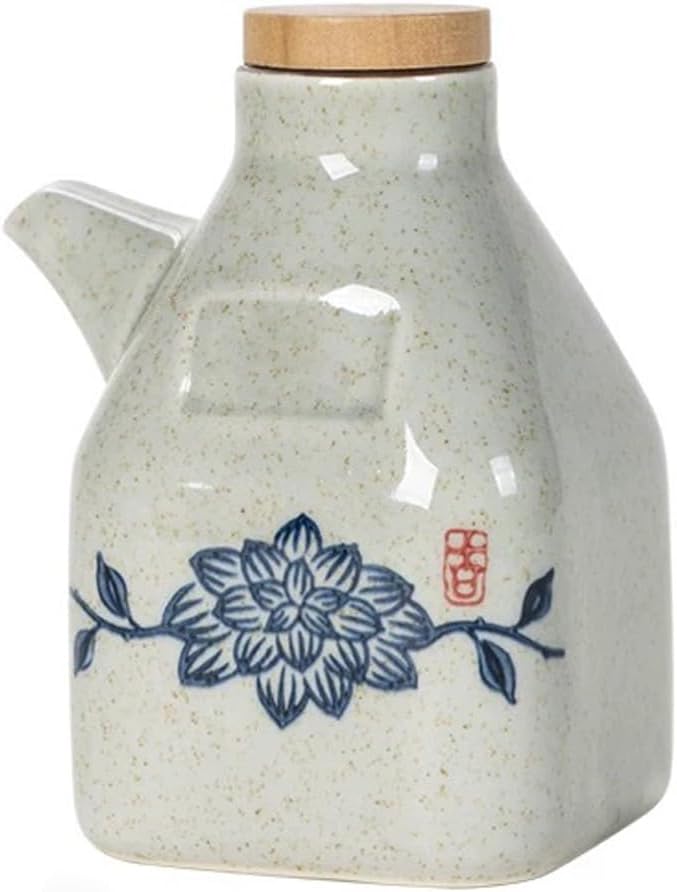 MIYUNO 醤油差し 陶器 しょうゆ差し 醤油 ソース 調味料入れ おしゃれ 陶器製 和風 ドレッシング ボトル 調味料ポット 和食器 料理 酢 油入れ オイル容器 料理用 サラダ 高温耐性 漏れ防止 食卓用 刺身 ラーメン プレゼント カラー1