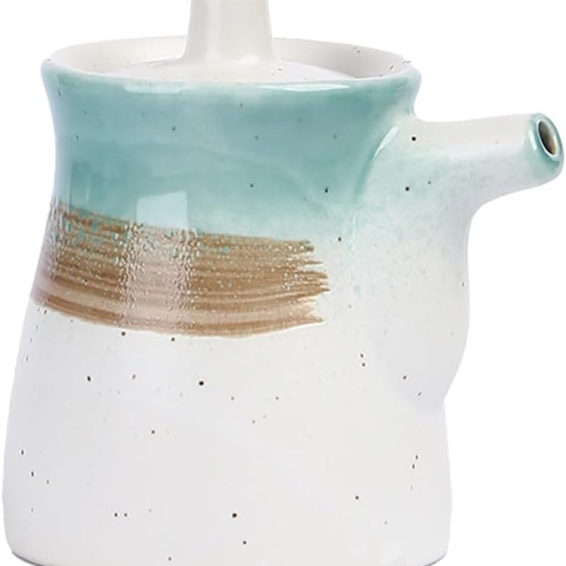 MIYUNO 陶器 醤油 醤油差し 陶器製 和風 ソース 調味料入れ しょうゆ差し おしゃれ ドレッシング ボトル 調味料ポット 和食器 料理 酢 油入れ オイル容器 料理用 サラダ 高温耐性 漏れ防止 200ml 食卓用 刺身 ラーメン プレゼント カラー4