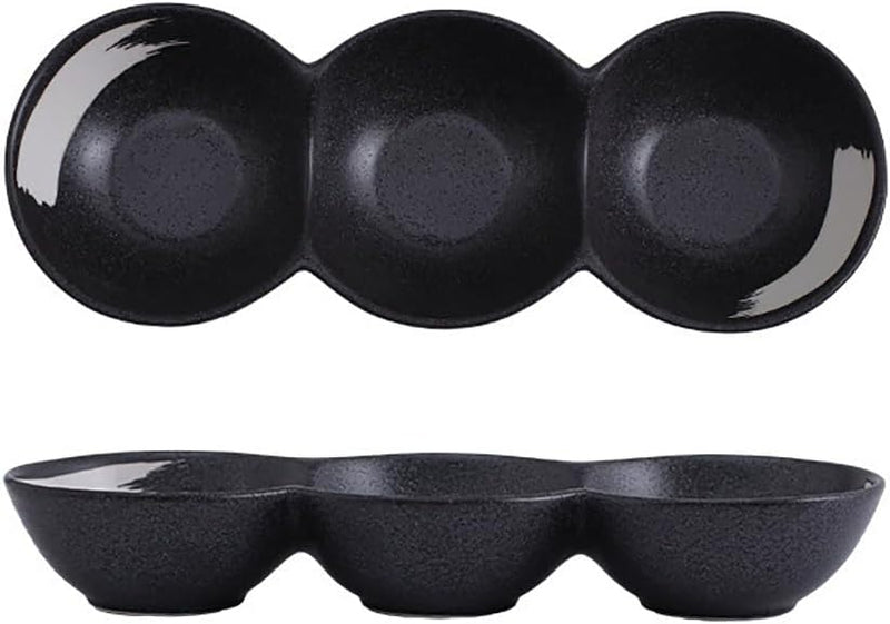 三品皿 3セット 丸型 窯変 陶器 薬味皿 付出皿 仕切り皿 三連皿 たれ皿 醤油 焼き肉 タレ皿 焼肉 調味料 副菜 タレ入れ 薬味入れ 料亭 旅館 和食器 飲食店 居酒屋 業務用 お供に 食洗器 電子レンジ対応 ギフト おしゃれ SPYUAN