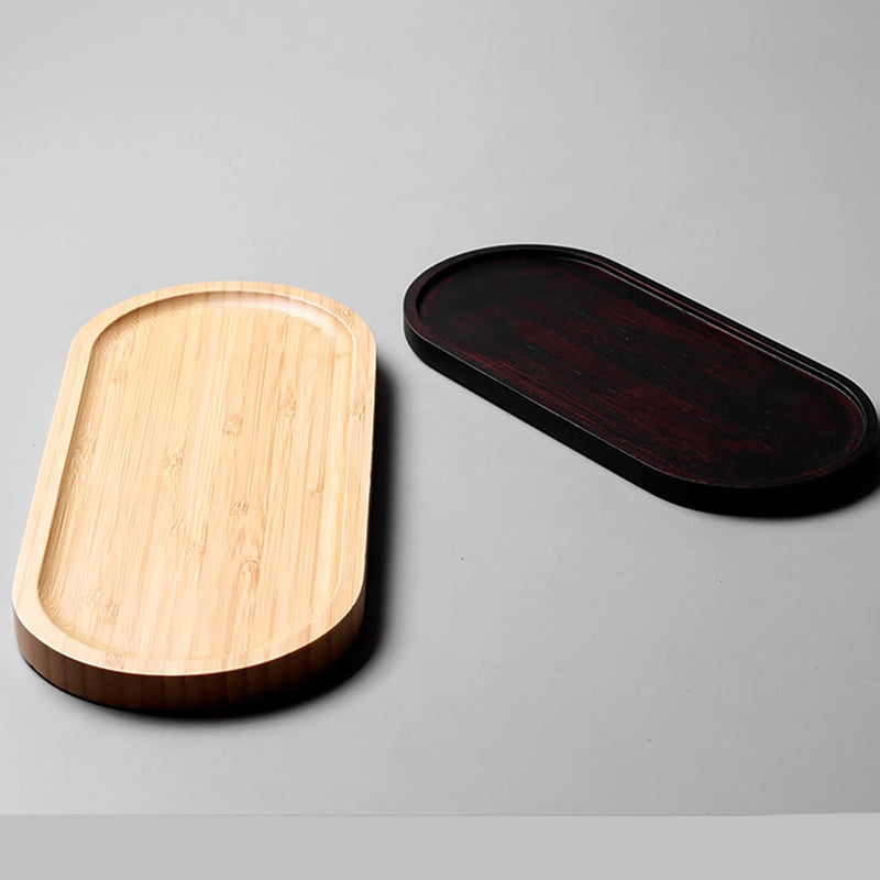 MIYUNO トレー 竹製 茶席 お盆 おぼん 方形 トレイ 小物入れ 茶道具 茶托 おしゃれ 盛器 小物入れ 茶道具 お皿 小皿 豆皿 胡桃色 カフェトレー ティートレー 中国茶器 急須置き お洒落 おしゃれ