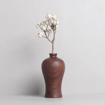 花瓶 木製 一輪挿し フラワーベース 小さい ミニサイズ 割れない flower vase おしゃれ 生け花 花器 インテリア飾り 寝室 造花用 装飾家の装飾 和風花瓶 (穴直径4.5cm、4.5*7cm)