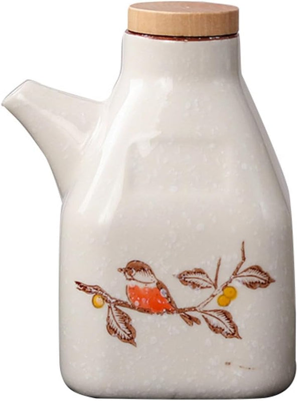 MIYUNO 醤油差し 陶器 調味料入れ しょうゆ差し 醤油 ソース おしゃれ 陶器製 和風 ドレッシング ボトル 調味料ポット 和食器 料理 酢 油入れ オイル容器 料理用 サラダ 高温耐性 漏れ防止 食卓用 刺身 ラーメン プレゼント 350ml カラー2