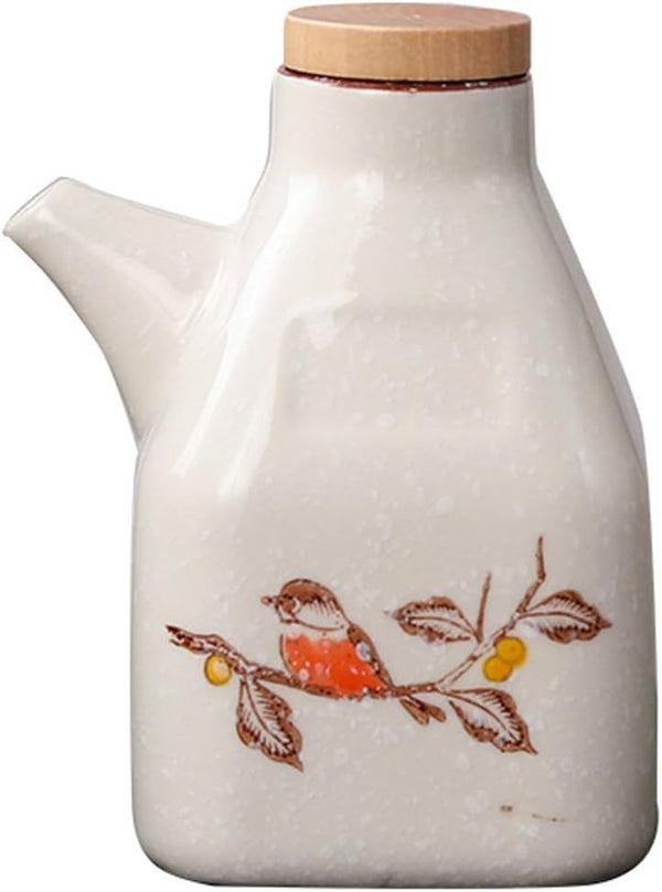 MIYUNO 醤油差し 陶器 調味料入れ しょうゆ差し 醤油 ソース おしゃれ 陶器製 和風 ドレッシング ボトル 調味料ポット 和食器 料理 酢 油入れ オイル容器 料理用 サラダ 高温耐性 漏れ防止 食卓用 刺身 ラーメン プレゼント 350ml カラー2