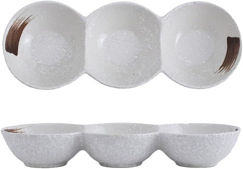 三品皿 3セット 丸型 窯変 陶器 薬味皿 付出皿 仕切り皿 三連皿 たれ皿 醤油 焼き肉 タレ皿 焼肉 調味料 副菜 タレ入れ 薬味入れ 料亭 旅館 和食器 飲食店 居酒屋 業務用 お供に 食洗器 電子レンジ対応 ギフト おしゃれ SPYUAN