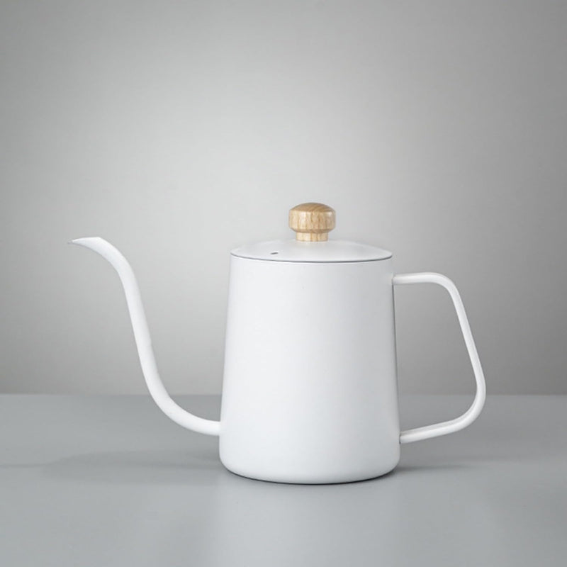 コーヒー ケトル 細口 コーヒーポット ドリップケトル 直火 ih対応 v60 ミニ 小型 目盛り ステンレス製 クルミ材ハンドル 人気 コーヒー やかん アウトドア キャンプ プレゼント ギフト 贈り物 実用容量350ml ブラック