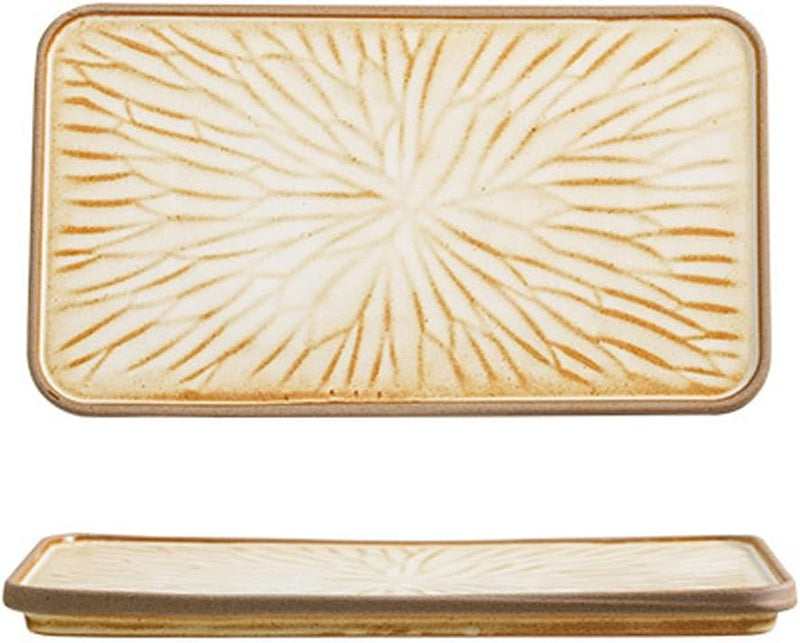 MIYUNNO 焼き物皿 和食器 刺身皿 陶器 長皿 磁器 皿 角皿 焼物皿 焼き魚皿 魚料理 レストラン 居酒屋 和風 おしゃれ 電子レンジ 食洗機対応 食器 お皿セット 1枚 カラー2 25.5x14x1.6cm