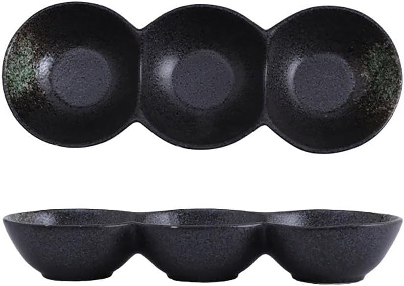 三品皿 3セット 丸型 窯変 陶器 薬味皿 付出皿 仕切り皿 三連皿 たれ皿 醤油 焼き肉 タレ皿 焼肉 調味料 副菜 タレ入れ 薬味入れ 料亭 旅館 和食器 飲食店 居酒屋 業務用 お供に 食洗器 電子レンジ対応 ギフト おしゃれ SPYUAN