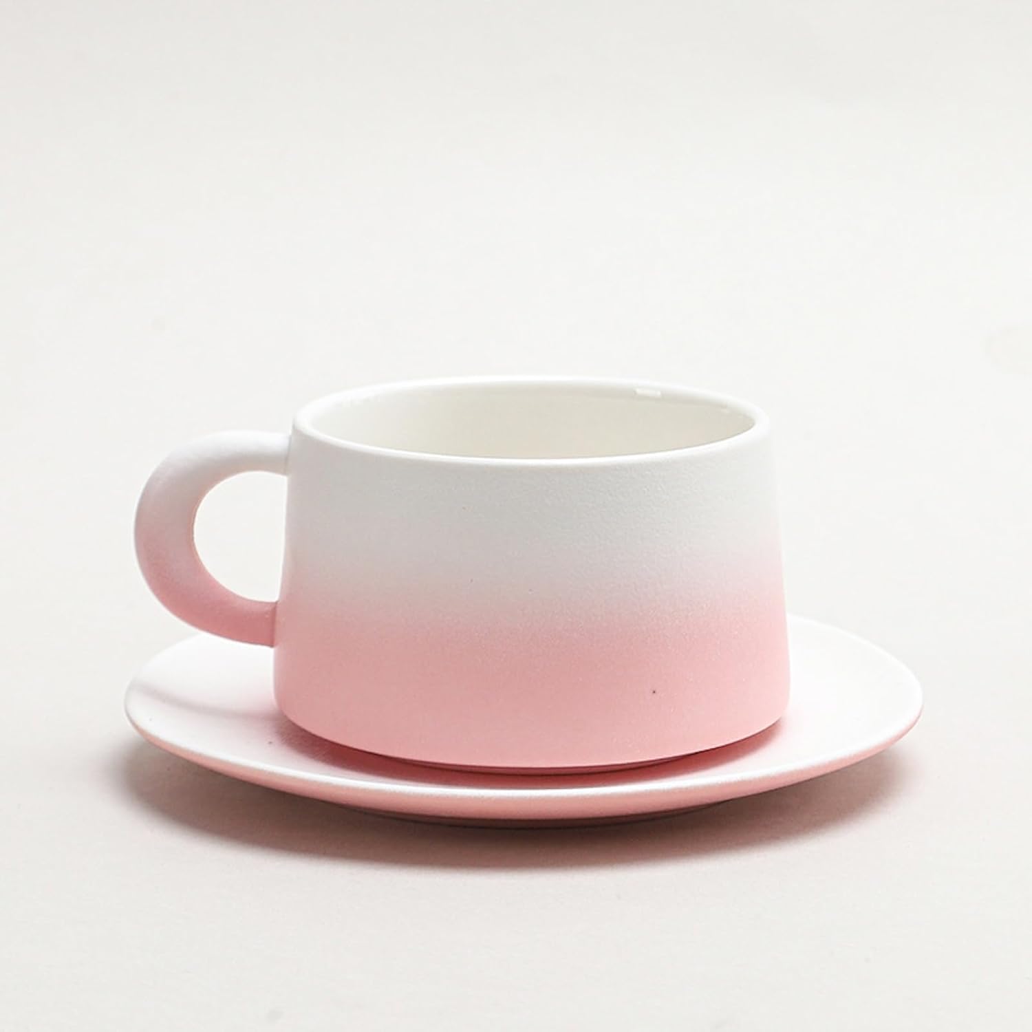 コーヒーカップ 陶器 ソーサー セット セラミック カップアンドソーサー 大容量 ティーカップ 電子レンジ 食洗機対応 コーヒー 珈琲 お茶 ティー 高級 レトロ おしゃれ ソーサー付き 自宅用 カフェ食器 喫茶店 業務用 結婚祝い ギフト 330ml ギフトボックス包装付き グラデーショングリーンブラック KFB09