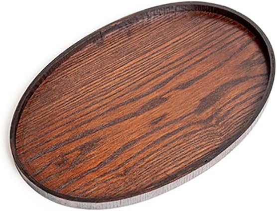 MIYUNO トレー 木製 茶席 お盆 半月形 半月盆 おぼん 天然木 トレイ ガラス 小物入れ 茶道具 茶托 おしゃれ 盛器 ガラス皿 小物入れ 茶道具 お皿 小皿 豆皿 胡桃色 カフェトレー ティートレー 中国茶器 急須置き お洒落 おしゃれ YUETO