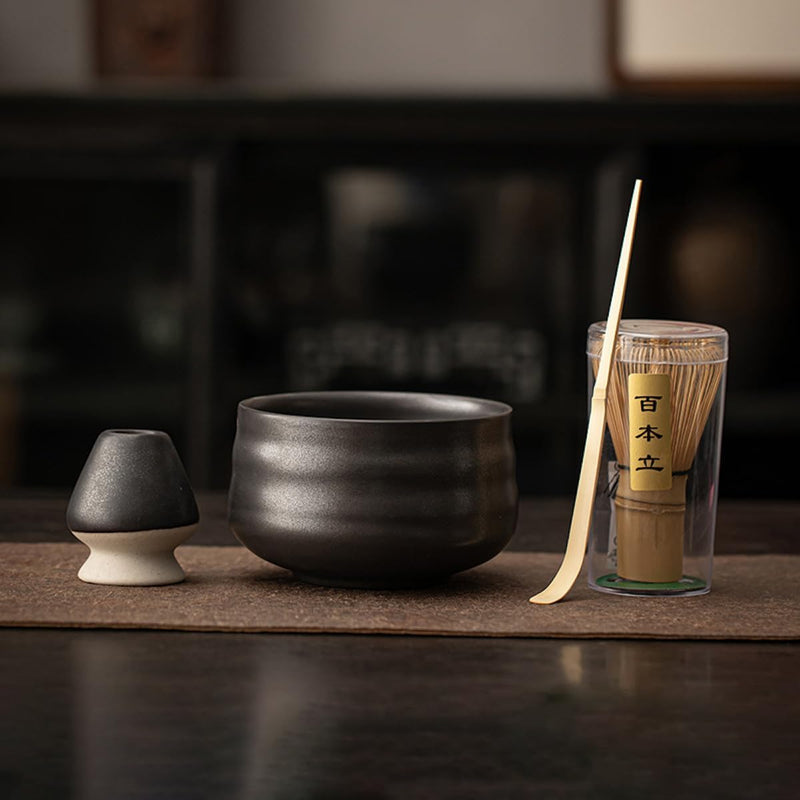 MIYUNO 抹茶セット お点前セット 茶道具 セット 4点セット 茶杓 茶筅 茶せん 百本立 茶筅立て くせ直し 初心者 お手入れも簡単 母の日 父の日 誕生日 贈り物