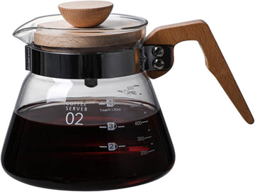 コーヒードリッパー ハンドドリップセット コーヒーサーバー 割れない 高ホウ素シリカガラス材料 耐熱ガラス 直火対応 耐寒性 透明 電子レンジ·食洗機対応 目盛り付き コーヒー用品 使いやすい 洗いやすい 多用途 家用 喫茶店 1~4杯用 600ml