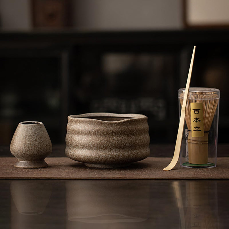 MIYUNO 抹茶セット お点前セット 茶道具 セット 4点セット 茶杓 茶筅 茶せん 百本立 茶筅立て くせ直し 初心者 お手入れも簡単 母の日 父の日 誕生日 贈り物