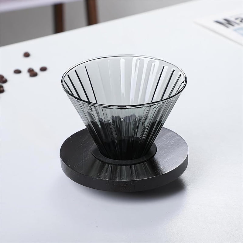 コーヒードリッパー ハンドドリップセット コーヒーサーバー 割れない 高ホウ素シリカガラス材料 耐熱ガラス 直火対応 耐寒性 透明 電子レンジ·食洗機対応 コーヒー用品 使いやすい 洗いやすい 多用途 家用 喫茶店 1~4杯用 500ml グレー