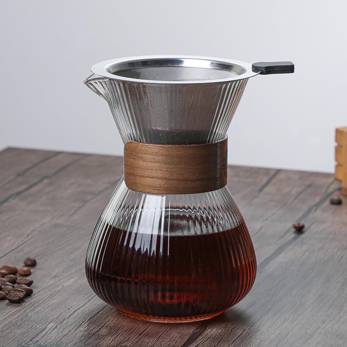 コーヒーサーバー 割れない ドリップコーヒーサーバー 大容量 コーヒードリッパー 耐熱ガラス 400ml 高ホウ素シリカガラス材料 ペーパーコーヒーフィルター不要 器具 コーヒーサーバーセット ハンドドリップ コーヒーカラフェ コーヒーサーバー 喫茶店 おしゃれ