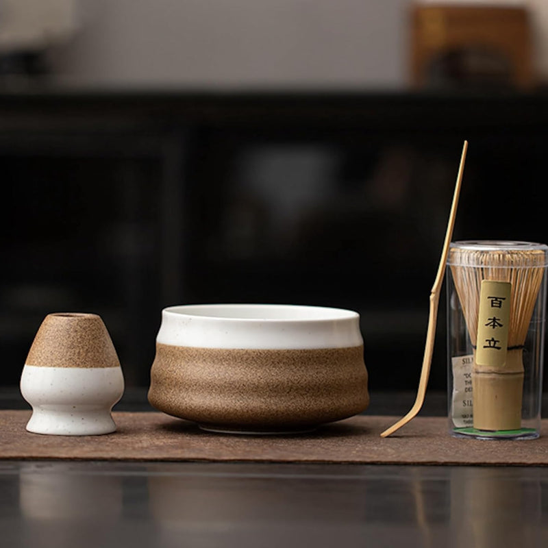 抹茶セット 初心者 お点前セット 茶道具 茶器 セット 4点セット 陶器 抹茶碗 茶杓 茶筅 茶せん 百本立 茶筅立て くせ直し お手入れも簡単 おうち時間グッズ 母の日 父の日 誕生日 贈り物 580ml グラデーショングリーン