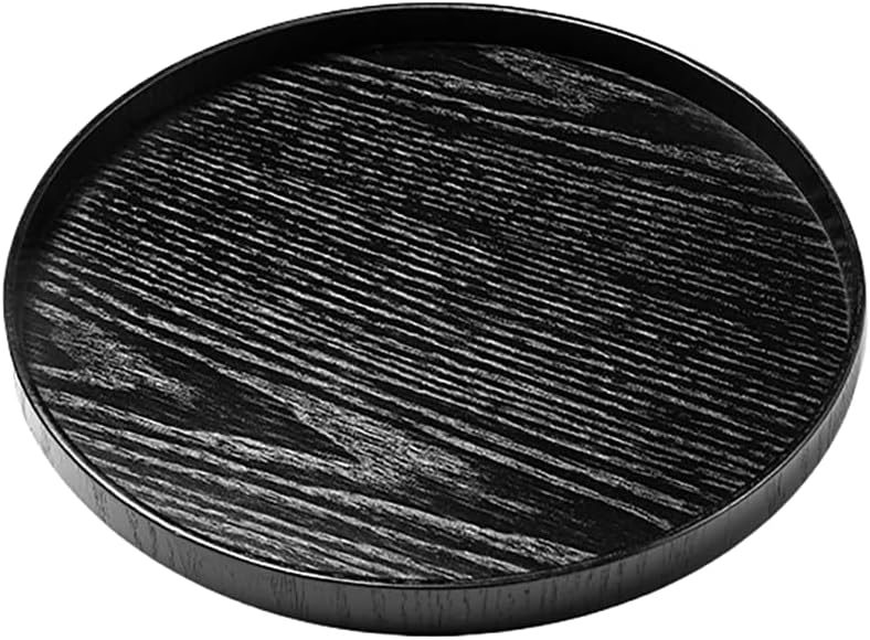 MIYUNOトレー 木製 茶席 お盆 丸型 トレイ ガラス 小物入れ 茶道具 茶托 おしゃれ 盛器 ガラス皿 小物入れ 茶道具 お皿 小皿 豆皿 カフェトレー ティートレー 茶器 急須置き 急須受台 お洒落 便利 家庭用 業務用