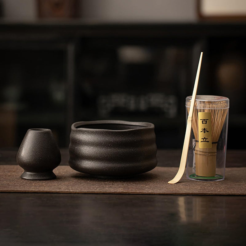 MIYUNO 抹茶セット お点前セット 茶道具 セット 4点セット 茶杓 茶筅 茶せん 百本立 茶筅立て くせ直し 初心者 お手入れも簡単 母の日 父の日 誕生日 贈り物