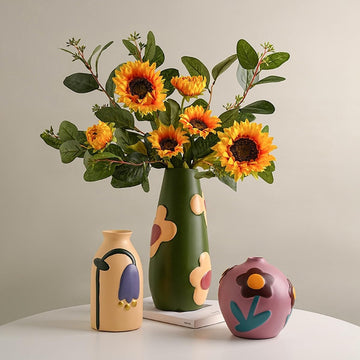 フラワーベース 花瓶 陶器 小さい flower vase 割れない 一輪挿し インテリア 花器 シンプル おしゃれ 生け花 造花 ドライフラワー 北欧 飾り インテリア飾り ins ギフト プレゼント 高さ14.5cm HP05