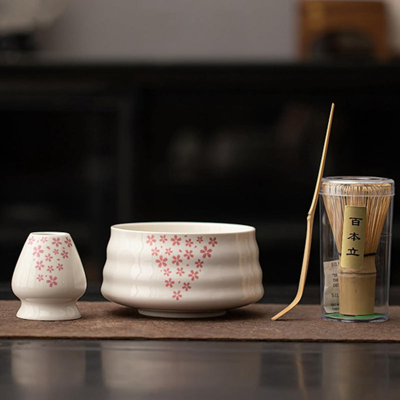 抹茶セット 初心者 お点前セット 茶道具 茶器 セット 4点セット 陶器 抹茶碗 茶杓 茶筅 茶せん 百本立 茶筅立て くせ直し お手入れも簡単 おうち時間グッズ 母の日 父の日 誕生日 贈り物 580ml グラデーショングリーン