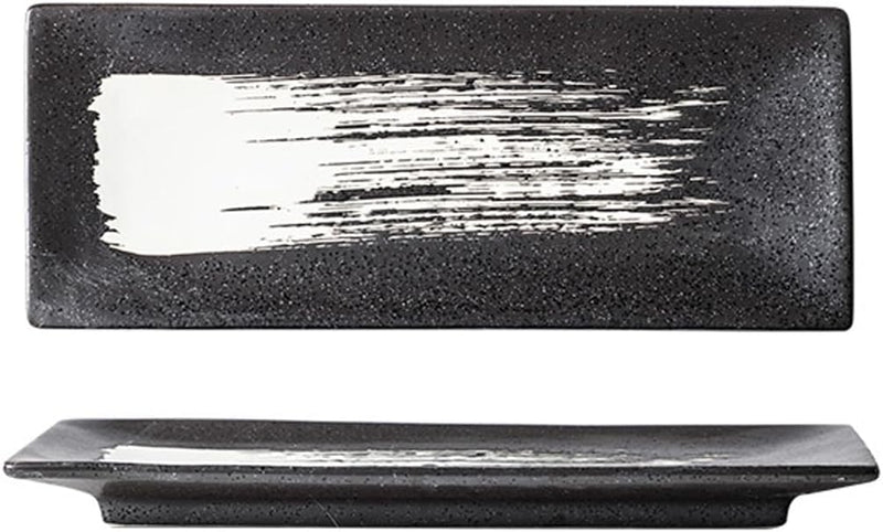 MIYUNNO 焼物皿 刺身皿 陶器 和食器 長皿 磁器 皿 角皿 焼き魚皿 焼き物皿 魚料理 レストラン 居酒屋 和風 おしゃれ 電子レンジ 食洗機対応 食器 お皿セット 5枚セット カラー1 26.5x10.5x2.4cm