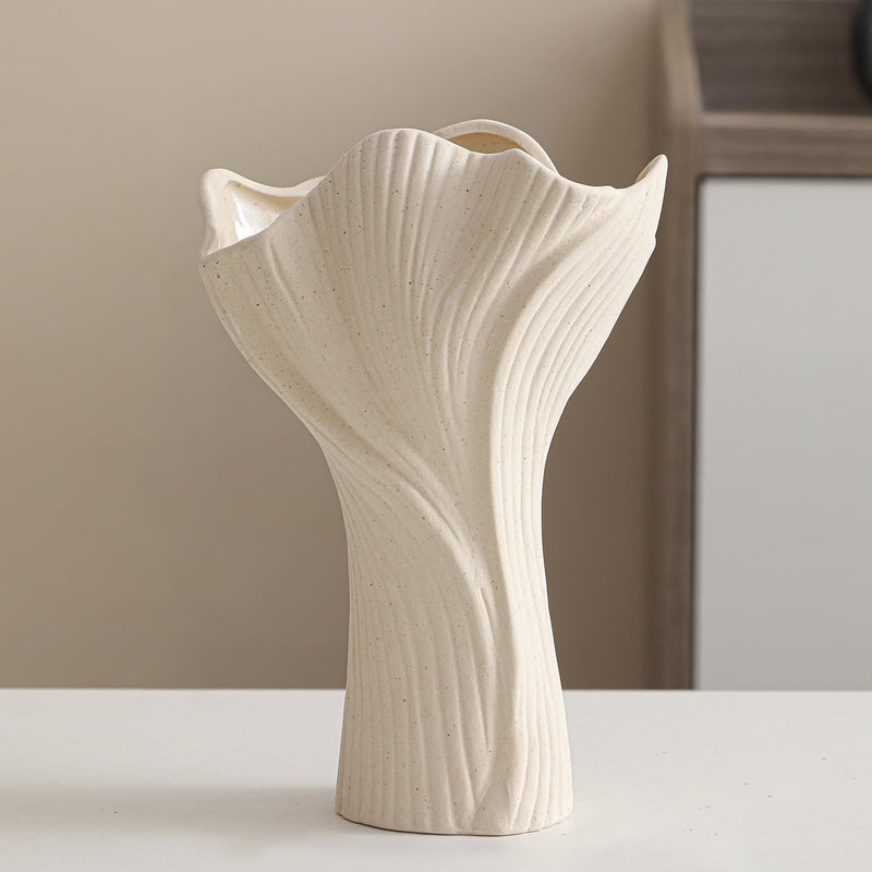 フラワーベース 花瓶 陶器 白 大きい flower vase 割れない 一輪挿し インテリア 花器 シンプル おしゃれ 生け花 造花 ドライフラワー 北欧 飾り インテリア飾り ins ギフト プレゼント ホワイト 高さ21.5cm HP02