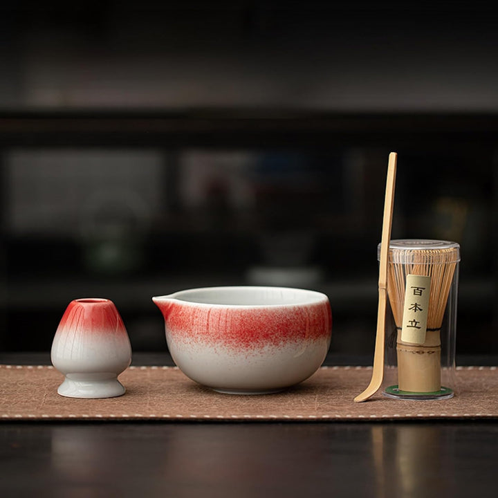 4点セット(グラデーションレッド、注ぎ口付き)