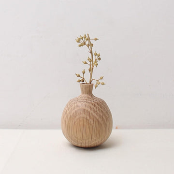 花瓶 木製 一輪挿し フラワーベース 小さい ミニサイズ 割れない flower vase おしゃれ 生け花 花器 インテリア飾り 寝室 造花用 装飾家の装飾 和風花瓶 (穴直径4.5cm、4.5*7cm)