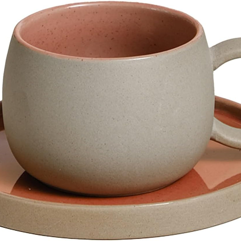 コーヒーカップ 陶器 ソーサー セット セラミック  250ml ピンク