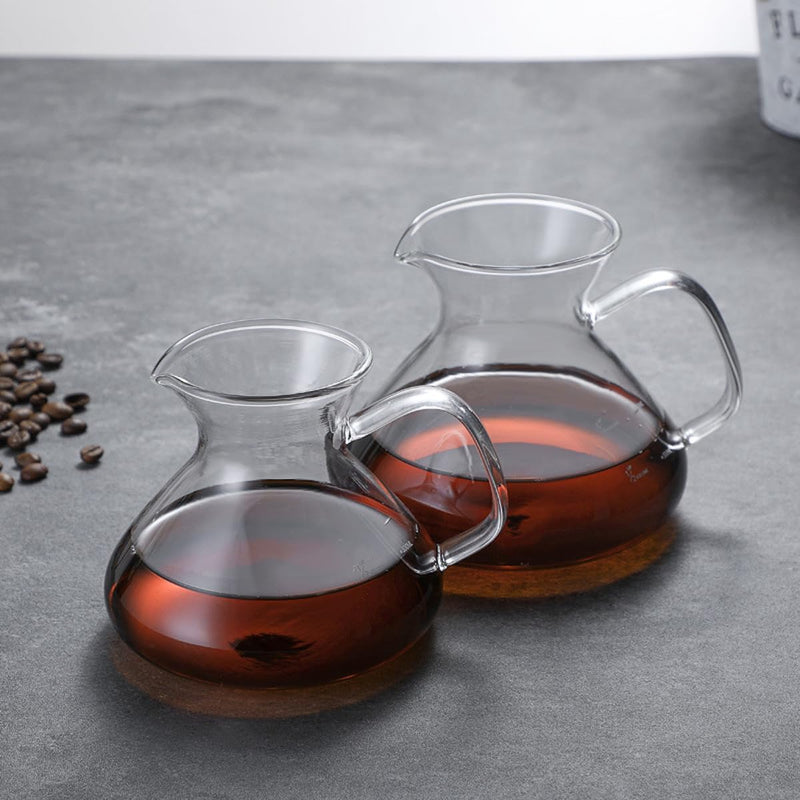 コーヒードリッパー ハンドドリップセット コーヒーサーバー 割れない 高ホウ素シリカガラス材料 耐熱ガラス 直火対応 耐寒性 電子レンジ·食洗機対応 コーヒー用品 使いやすい 洗いやすい 多用途 家用 喫茶店 透明 大きなお腹 ポット 1~3杯用 450ml