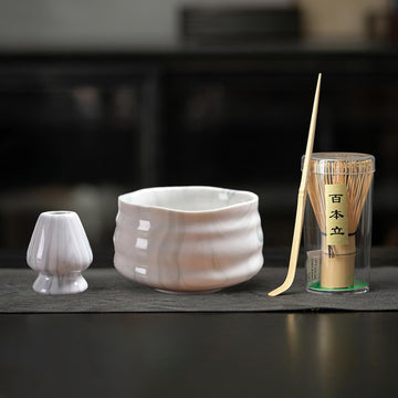抹茶セット 初心者 お点前セット 茶道具 茶器 セット 4点セット 陶器 抹茶碗 茶杓 茶筅 茶せん 百本立 茶筅立て くせ直し お手入れも簡単 おうち時間グッズ 母の日 父の日 誕生日 贈り物 580ml グラデーショングリーン