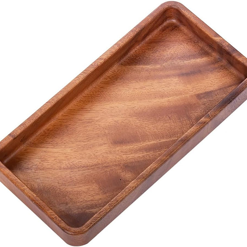 MIYUNO トレイ 果物皿 茶盤 ウォールナット 木製 方型 丸型 おしゃれ フルーツプレート サービングトレイ ナチュラル クルミ 盆 多用途 茶席 キッチン雑貨 ギフトにも クルミ トレイ 漆塗り 木目 FYC