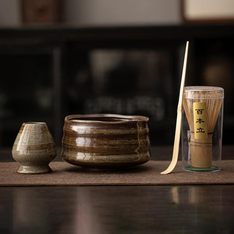 MIYUNO 抹茶セット お点前セット 茶道具 セット 4点セット 茶杓 茶筅 茶せん 百本立 茶筅立て くせ直し 初心者 お手入れも簡単 母の日 父の日 誕生日 贈り物