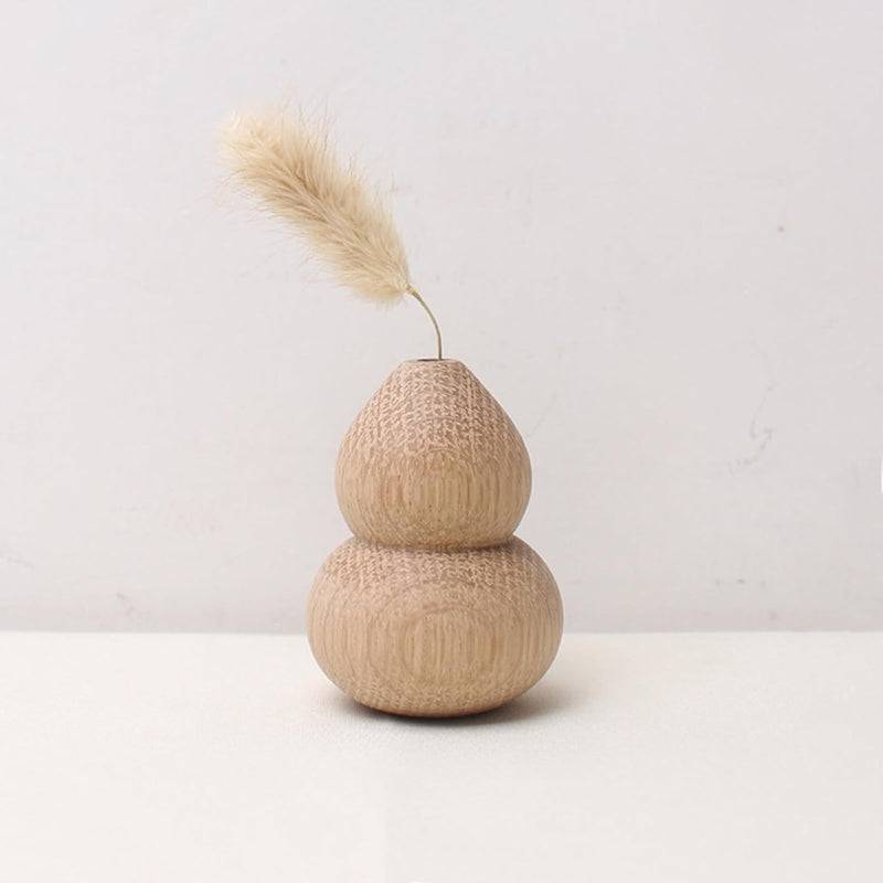 花瓶 木製 一輪挿し フラワーベース 小さい ミニサイズ 割れない flower vase おしゃれ 生け花 花器 インテリア飾り 寝室 造花用 装飾家の装飾 和風花瓶 (穴直径4.5cm、4.5*7cm)