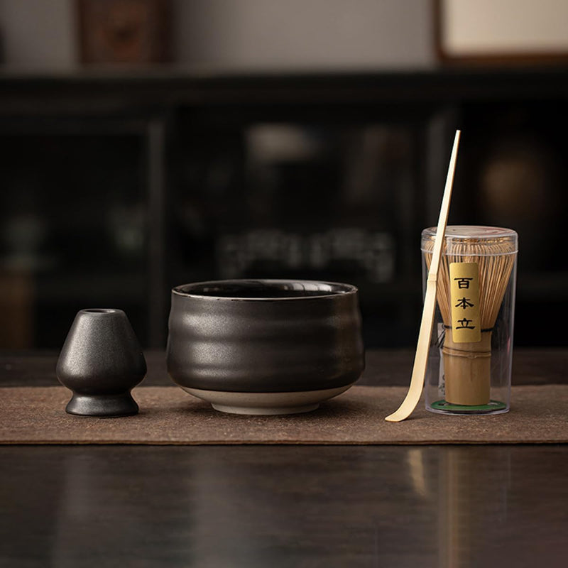 MIYUNO 抹茶セット お点前セット 茶道具 セット 4点セット 茶杓 茶筅 茶せん 百本立 茶筅立て くせ直し 初心者 お手入れも簡単 母の日 父の日 誕生日 贈り物