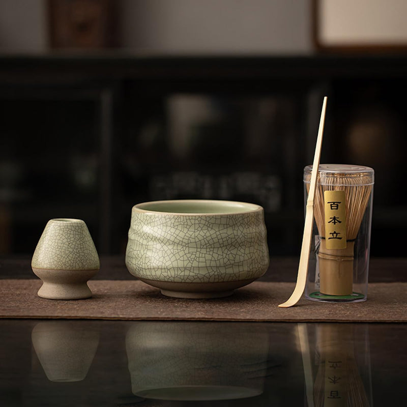 MIYUNO 抹茶セット お点前セット 茶道具 セット 4点セット 茶杓 茶筅 茶せん 百本立 茶筅立て くせ直し 初心者 お手入れも簡単 母の日 父の日 誕生日 贈り物